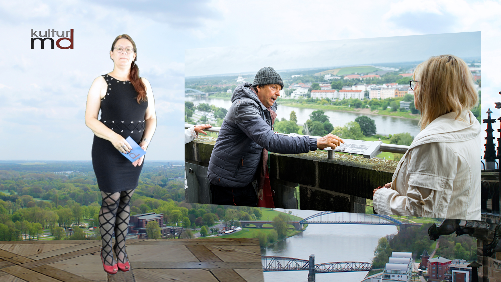 Neue Panorama-Tafeln auf dem Südturm der Magdeburger Johanniskirche eingeweiht